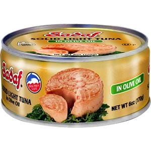 Sadaf Solid Light Tuna in Olive Oil - Easy Open 6 oz. تن ماهی روغن زیتون صدف