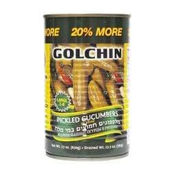 GOLCHIN CUCUMBERS IN BRINE 7-9/20% خیارشور گلچین MORE KOSHER