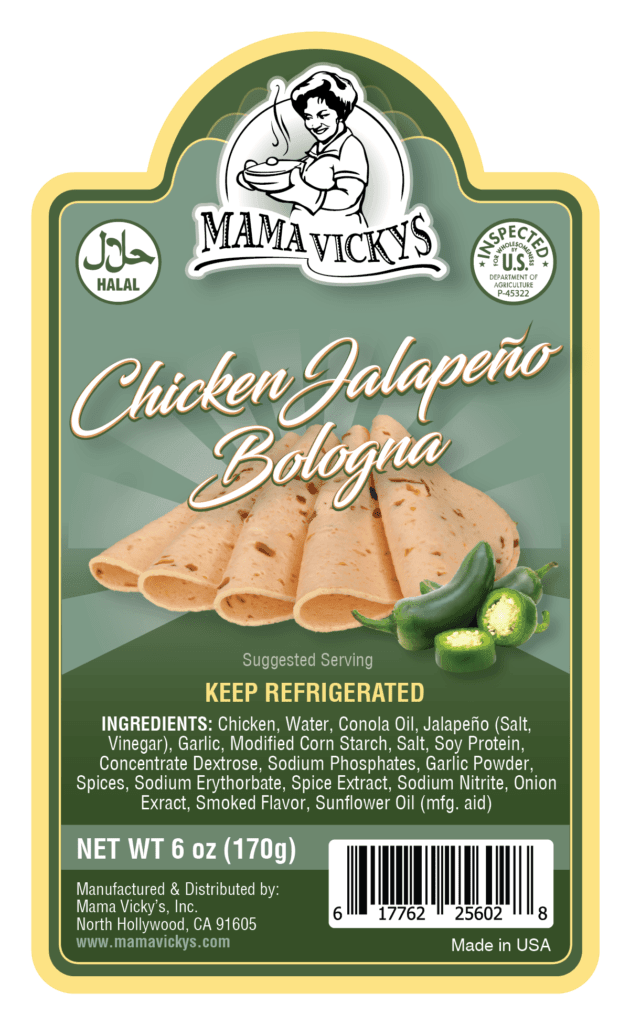 Halal CHICKEN JALAPEÑO BOLOGNA کالباس با طعم هالوپینو