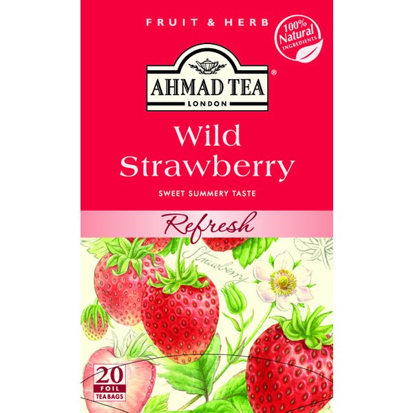 Ahmad Wild Strawberry 20 Foil Tea Bags 1.4 oz.