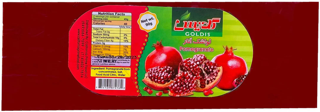 Goldis Large Fruit Leather - Pomegranate (Lavashak Anar) – 90g