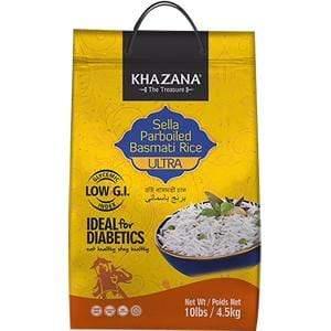 Khazana The Treasure Sella Parboiled Basmati Rice Ultra 10 lb - Freshkala