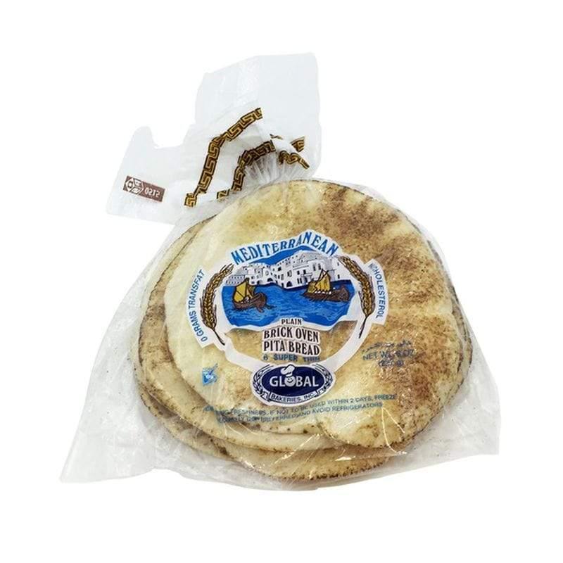 Global Mediterranean Super Thin Pita Bread - 8 oz loaf