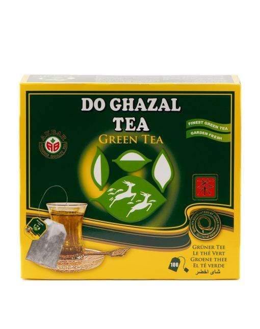Do Ghazal Green Tea Box of 100 tagged tea bags چای سبز کیسه ای دوغزال, Persian Tea ( Chai)