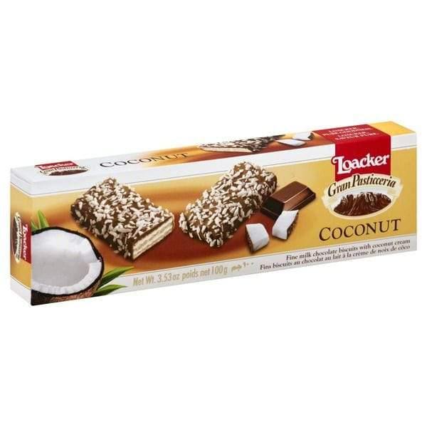 Loacker Biscuit, Coconut, Milk Chocolate, Gran Pasticceria, Box
