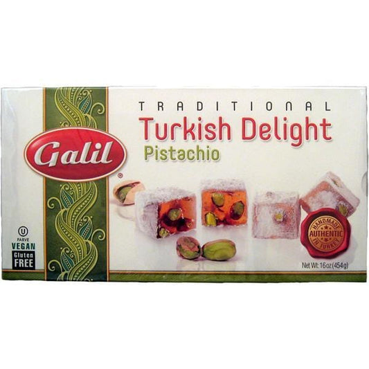 Galil Lokum Turkish Delight with Pistachio 16 oz, Baslogh - Basloogh - Baslough - Locum - Lokum