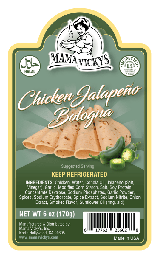 Halal CHICKEN JALAPEÑO BOLOGNA کالباس با طعم هالوپینو 