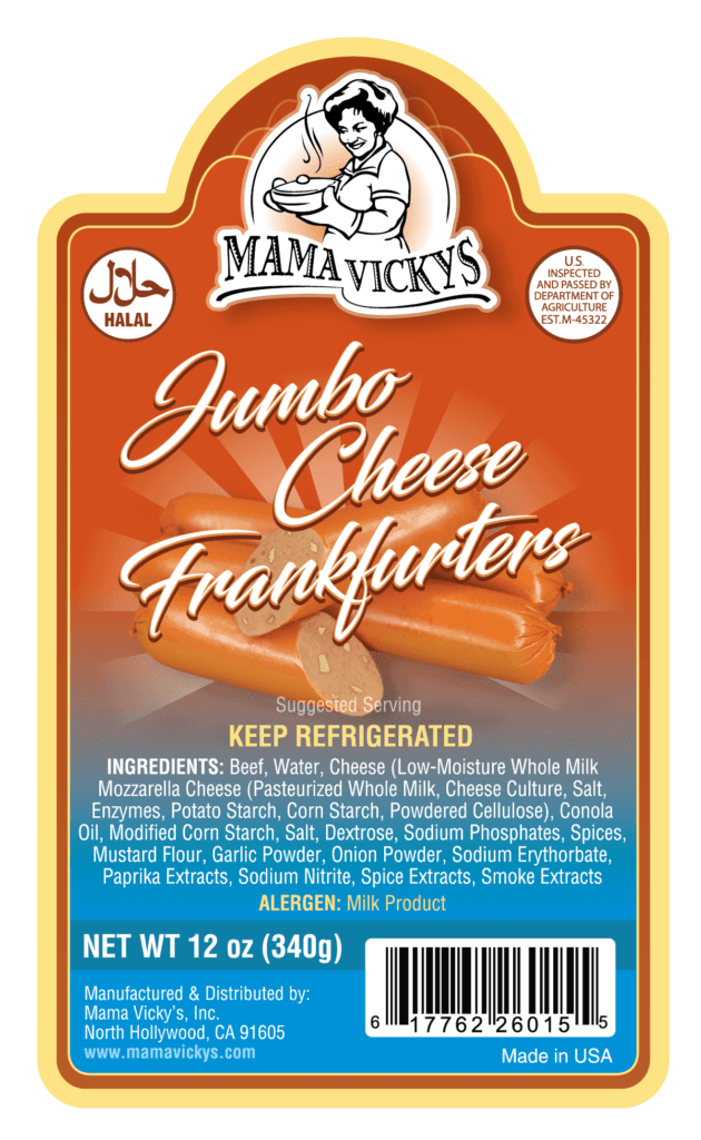 Halal Beef Jumbo Frankfurter With Cheese
