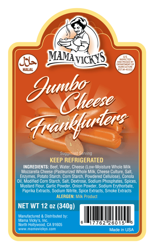 Halal Beef Jumbo Frankfurter With Cheese