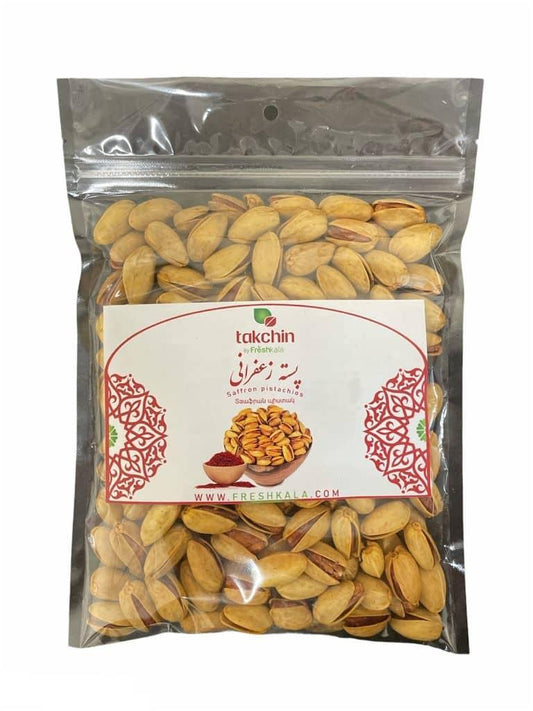 Saffron pistachio 9oz pesteh zaferooni   پسته زعفرانی