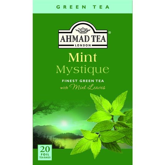 Ahmad Mint Mystique Flavoured Green Tea with Mint Leaves 20 Foil T/B