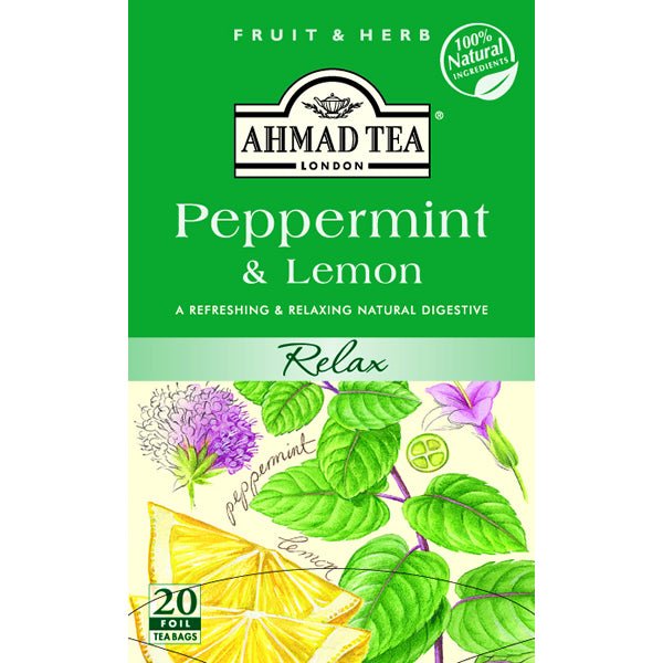 Ahmad Peppermint & Lemon Herbal Tea 20 Tea Bags 1.4 oz.