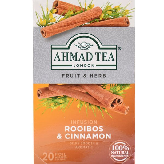 Ahmad Rooibos & Cinnamon Herbal Tea 20 Tea Bags 1.4 oz.