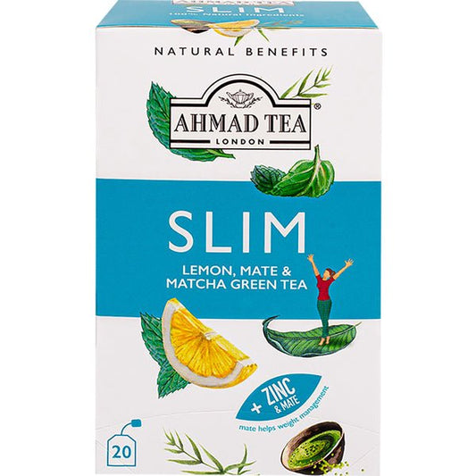 Ahmad Slim - 20 Foil T/B Lemon, Mate & Matcha Green Tea