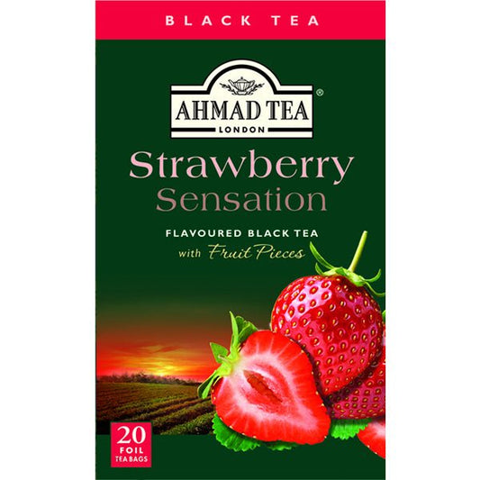 Ahmad Strawberry Sensation Flavoured Black Tea 20 Tea Bags 1.4 oz.