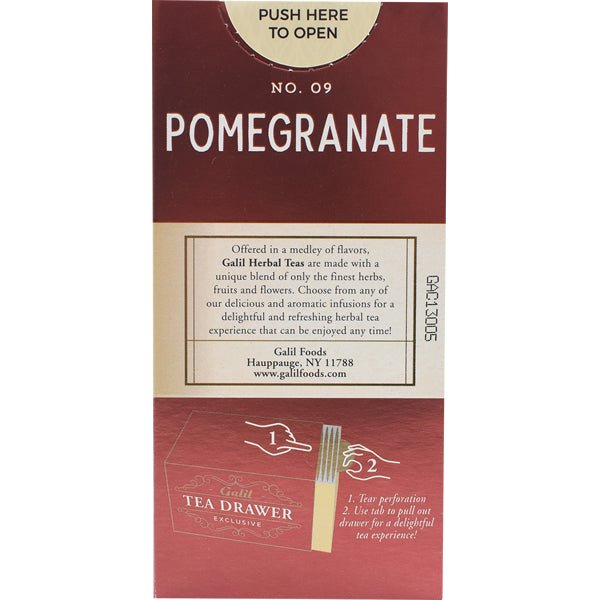 Galil Pomegranate Herbal Tea 20 Tea Bags 1.41 oz.