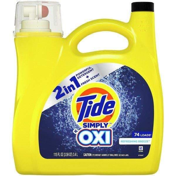Tide Simply + Oxi Liquid Laundry Detergent, Refreshing Breeze  115 fl oz   مایع رختشویی