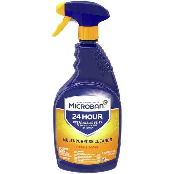 Microban 24 Hour Multi-Purpose Cleaner And Disinfectant Spray, Citrus Scent 32oz اسپری مایع تمیزکننده چند منظوره